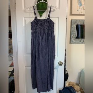 A New Day Navy Blue and Gray Striped Maxi Dress
